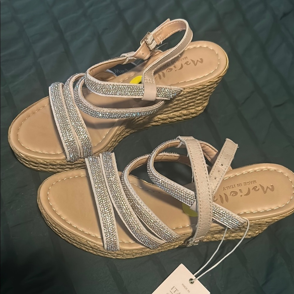 Marshalls Cream Sandals with Stylish Straps